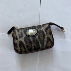 Vintage Roberto Cavalli Brown Leopard Print Wristlet